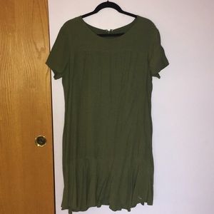 Green drop waist dress